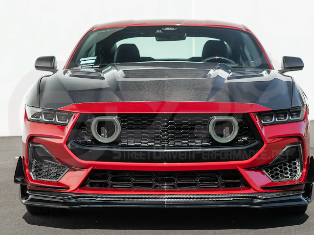 2024-UP FORD MUSTANG ECOBOOST & GT | GTV STYLE FRONT UPPER GRILLE LED AIR INTAKES